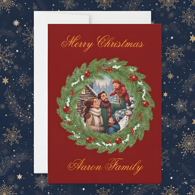 Merry Christmas From Our Family to Yours! Photo Gr Inbjudningar (Skapare uppladdad)