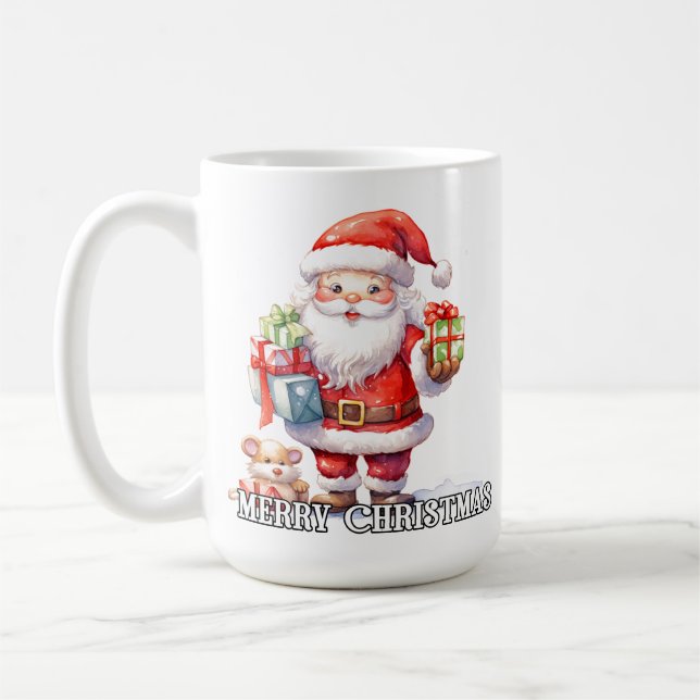 Merry Christmas From Santa Claus Kaffemugg (Vänster)