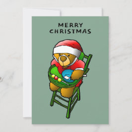 Merry Christmas from Teddy Bear Card Julkort