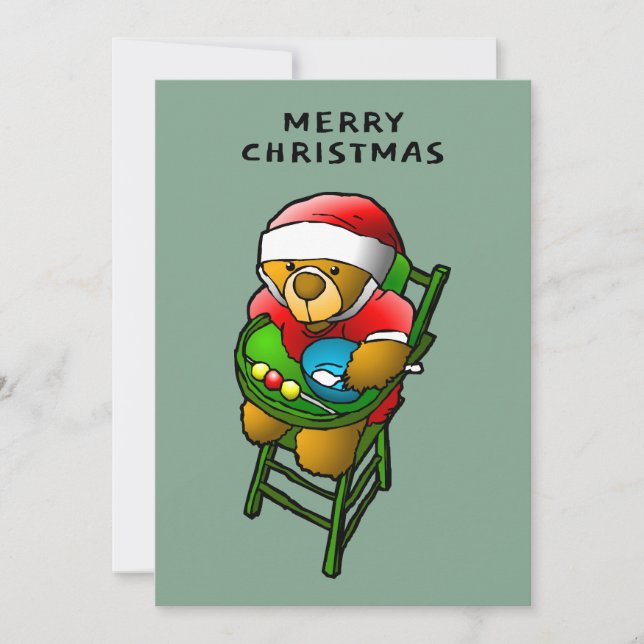 Merry Christmas from Teddy Bear Card Julkort (Framsida)