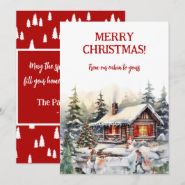 Merry Christmas from the Cabin Flat Holiday Card Julkort