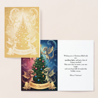 Merry Christmas from the Ornament Dragons Folierat Kort