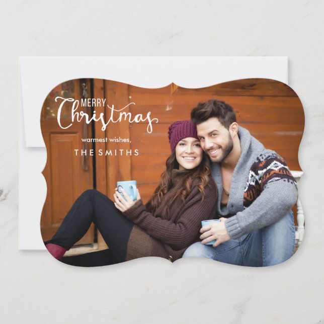 Merry Christmas Full Photo Flat Christmas Cards Julkort (Framsida)