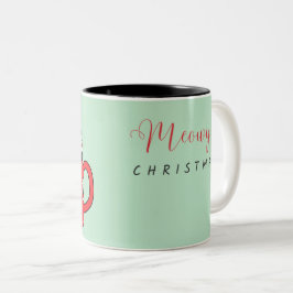 merry christmas funny cat coffee mug Två-Tonad mugg