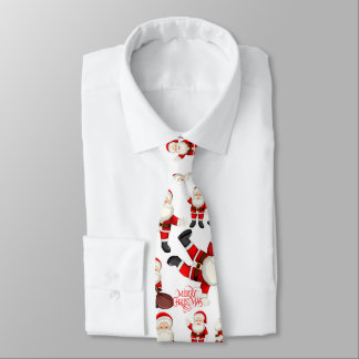 "Merry Christmas" Funny Santa Art Pattern Tie Slips