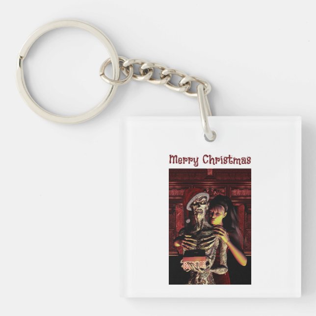 Merry Christmas. Funny skeleton with woman (Framsidan)