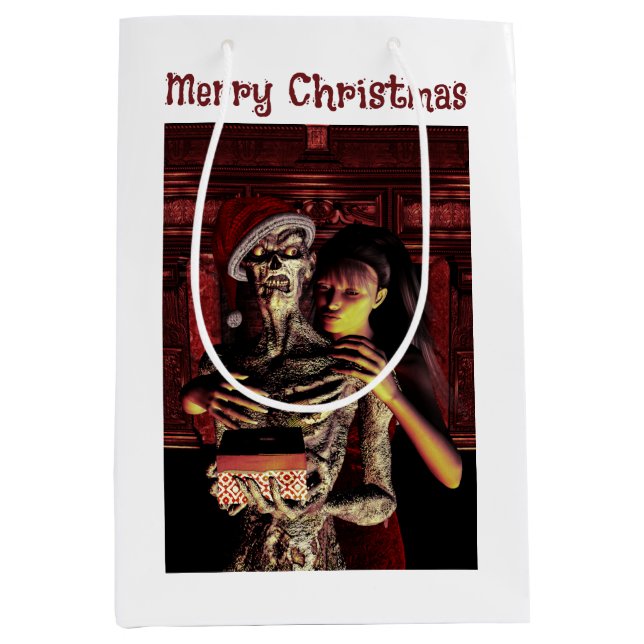 Merry Christmas. Funny skeleton with woman (Framsidan)