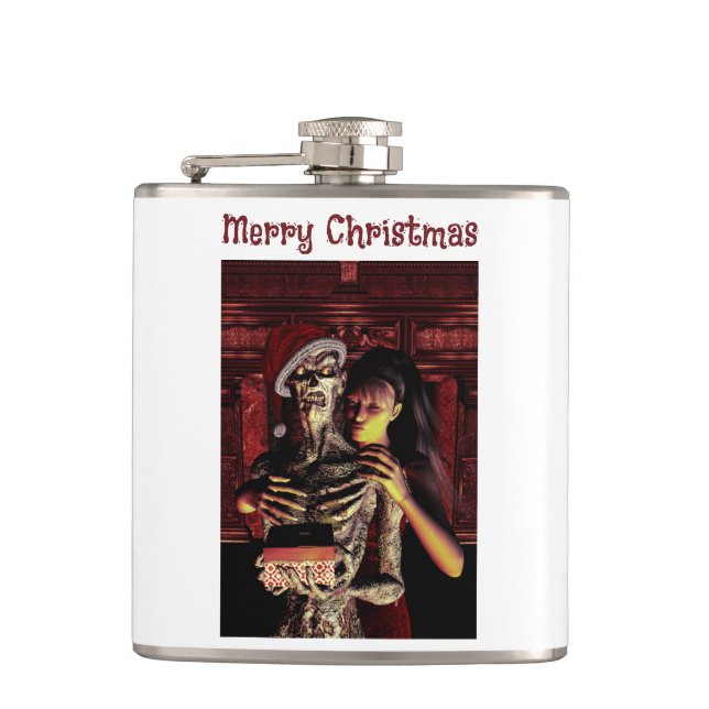 Merry Christmas. Funny skeleton with woman Fickplunta (Framsidan)