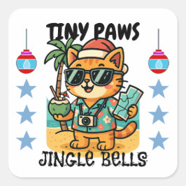 Merry Christmas Fyrkantigt Klistermärke