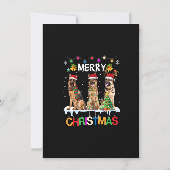 Merry Christmas German Shepherd Santa Christmas Tr Inbjudningar (Framsida)