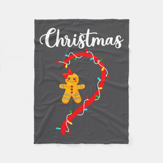 Merry Christmas Gingerbread Couples Xmas Pajamas M Fleecefilt (Framsidan)