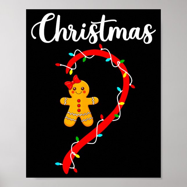 Merry Christmas Gingerbread Couples Xmas Pajamas M Poster (Framsidan)