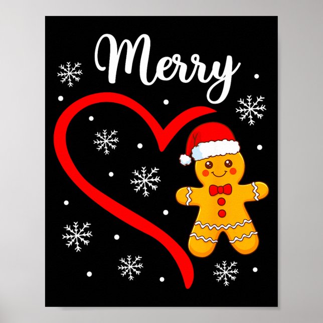 Merry Christmas Gingerbread Family Couples Xmas Pa Poster (Framsidan)