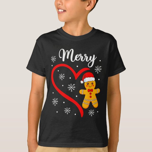 Merry Christmas Gingerbread Family Couples Xmas Pa T Shirt (Framsida)