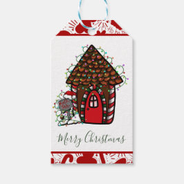 Merry Christmas gingerbread House Favor Bag Presentetikett