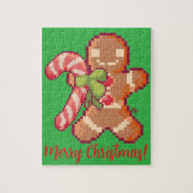 Merry Christmas, Gingerbread man, Pixelart, Pixel 