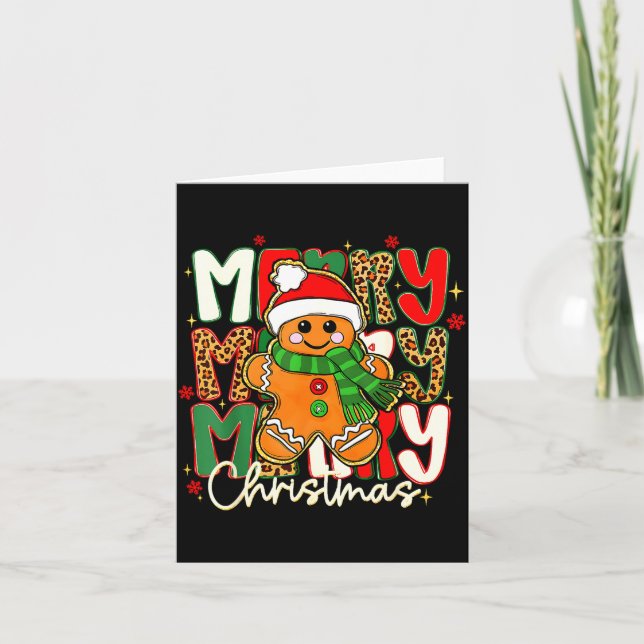 Merry Christmas Gingerbread Xmas Coquette Tis The  Kort (Framsida)