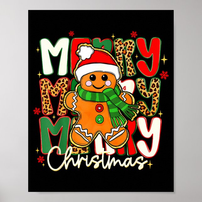 Merry Christmas Gingerbread Xmas Coquette Tis The  Poster (Framsidan)