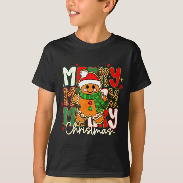 Merry Christmas Gingerbread Xmas Coquette Tis The  T Shirt (Framsida)