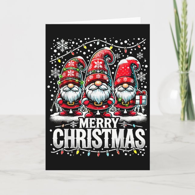 Merry Christmas Gnome Funny Family Christmas  Kort (Framsida)
