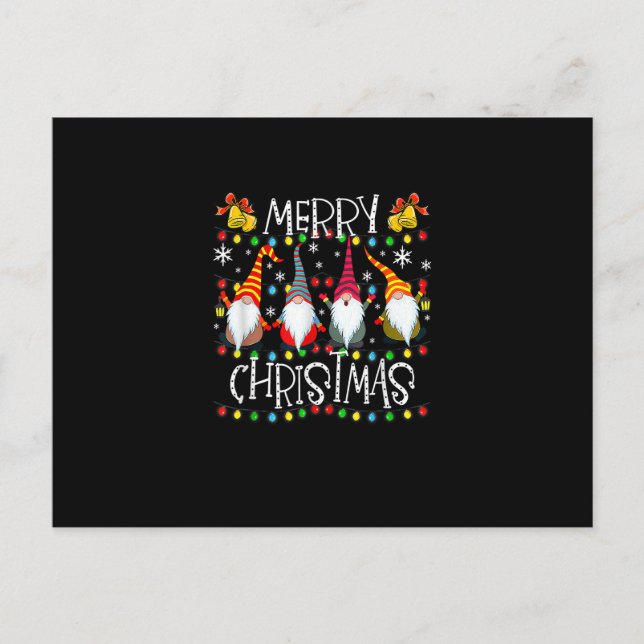 Merry Christmas Gnome Matching Family Party Pajama Vykort (Framsida)