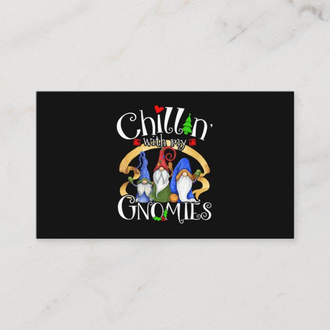 Merry Christmas Gnomes Old Gnome Visitkort (Framsida)