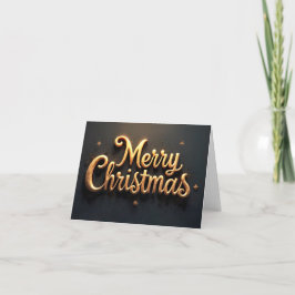 "Merry Christmas" goldene Schrift in Englisch Helgkort