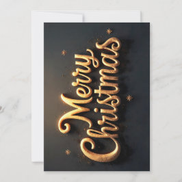 "Merry Christmas" goldene Schrift in Englisch Julkort