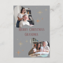 Merry Christmas Grandma – Card with Your Photos Tack Kort