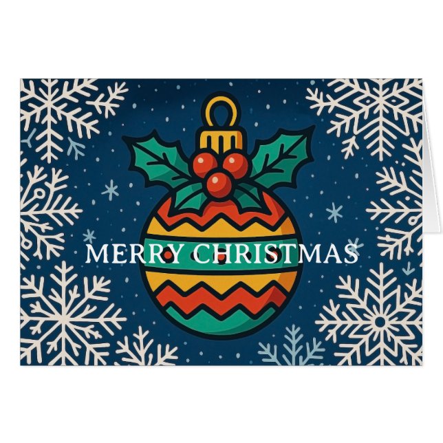 Merry Christmas greeting card Hälsningskort (Framsidan Horizontal)