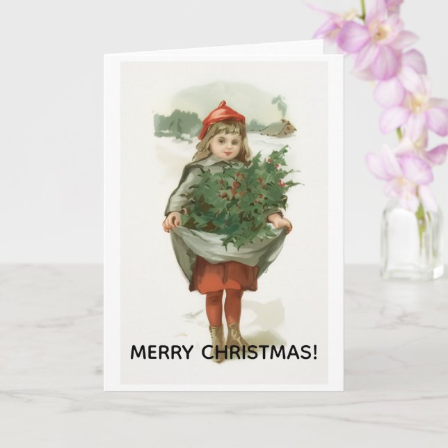 Merry Christmas Greeting Card Kort (Orkide)
