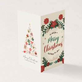 Merry Christmas Greeting Card Off-White Design Kort