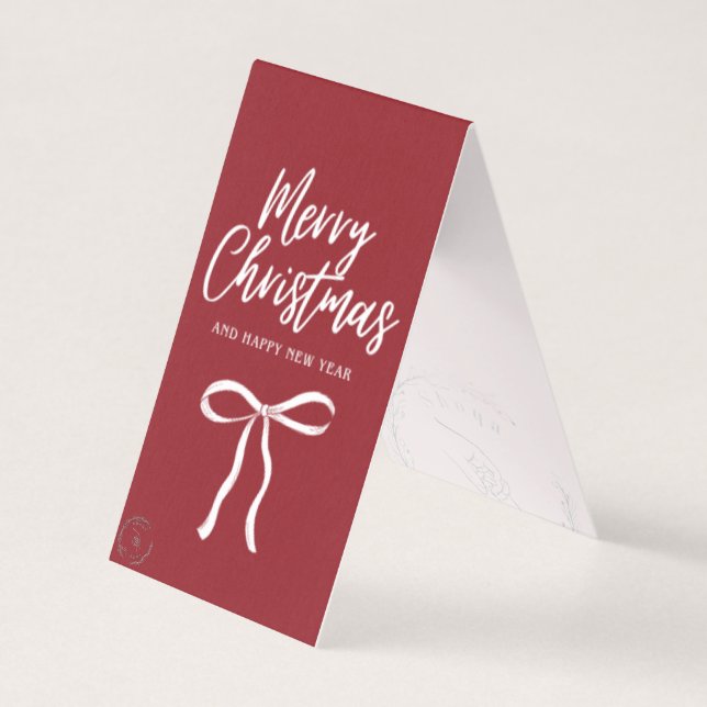 Merry Christmas Greeting Card Red Design Kort (Framsida)