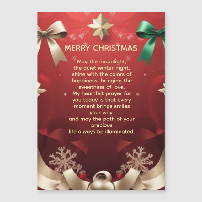 Merry Christmas Greeting Card with Festive Ribbons (Framsida)