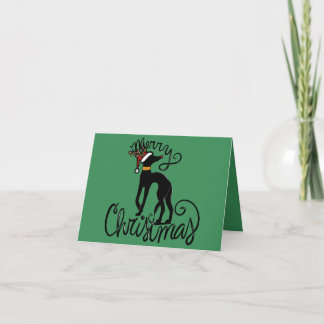 Merry Christmas Greyhound Kort