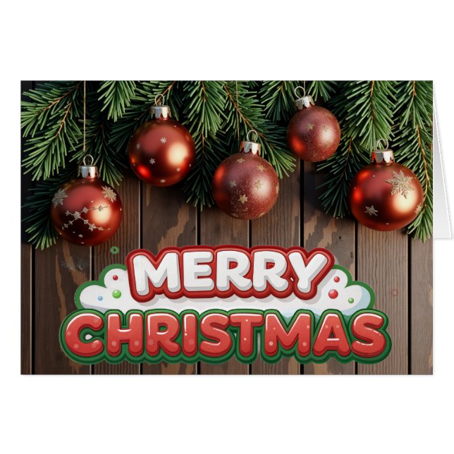 Merry Christmas Hälsningskort (Framsidan Horizontal)