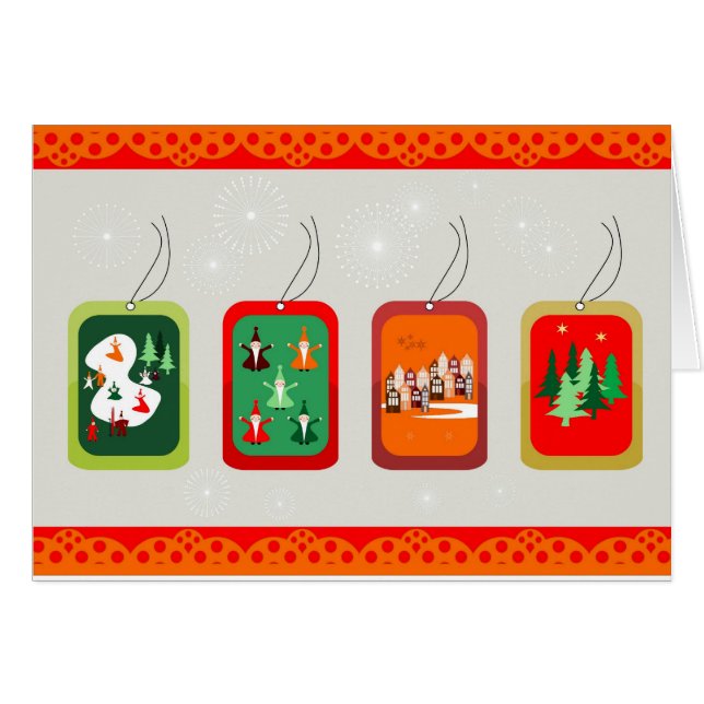 Merry Christmas  Hälsningskort (Framsidan Horizontal)