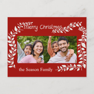 Merry Christmas handlettered Fotokort Vykort
