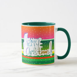Merry Christmas handletterg konstnärlig mugg