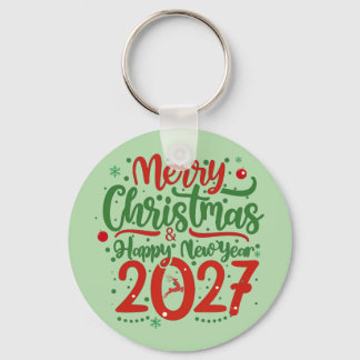 Merry Christmas Happy New Year 2026 Reindeer Nyckelring