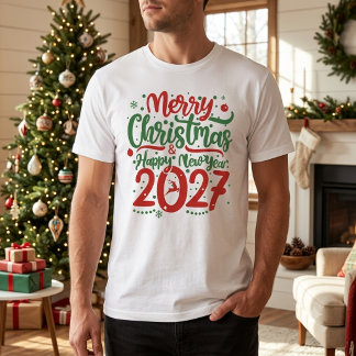 Merry Christmas Happy New Year 2026 Reindeer T Shirt