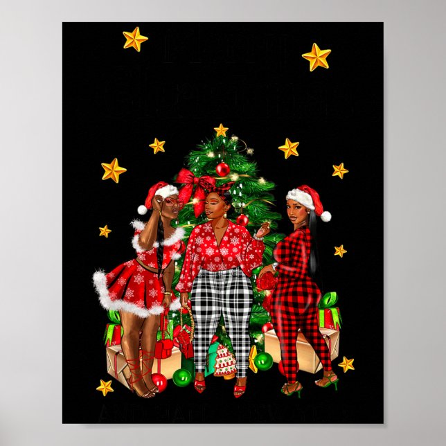 Merry Christmas Happy New Year African American Bl Poster (Framsidan)