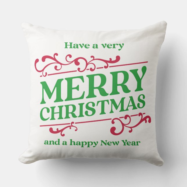 Merry Christmas & Happy New Year Festive Kudde (Framsida)