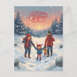 Merry Christmas & Happy New Year Helg Vykort