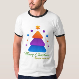 Merry Christmas Happy New Year Men’s Ringer T-Shir T Shirt