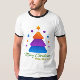Merry Christmas Happy New Year Men’s Ringer T-Shir T Shirt