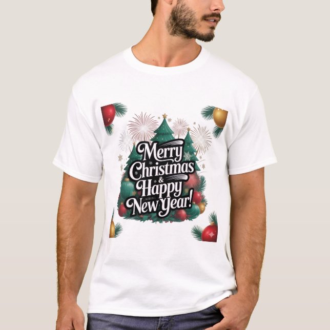 Merry Christmas & happy New year T Shirt (Framsida)