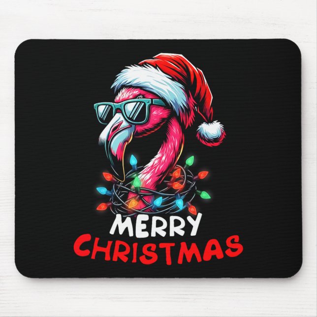Merry Christmas Hat Santa Flamingo Christmas Light Musmatta (Framsidan)