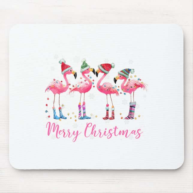 Merry Christmas Hat Santa Flamingo Light Christmas Musmatta (Framsidan)