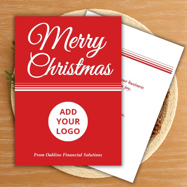 Merry Christmas Holiday Card with Logo Julkort (Skapare uppladdad)
